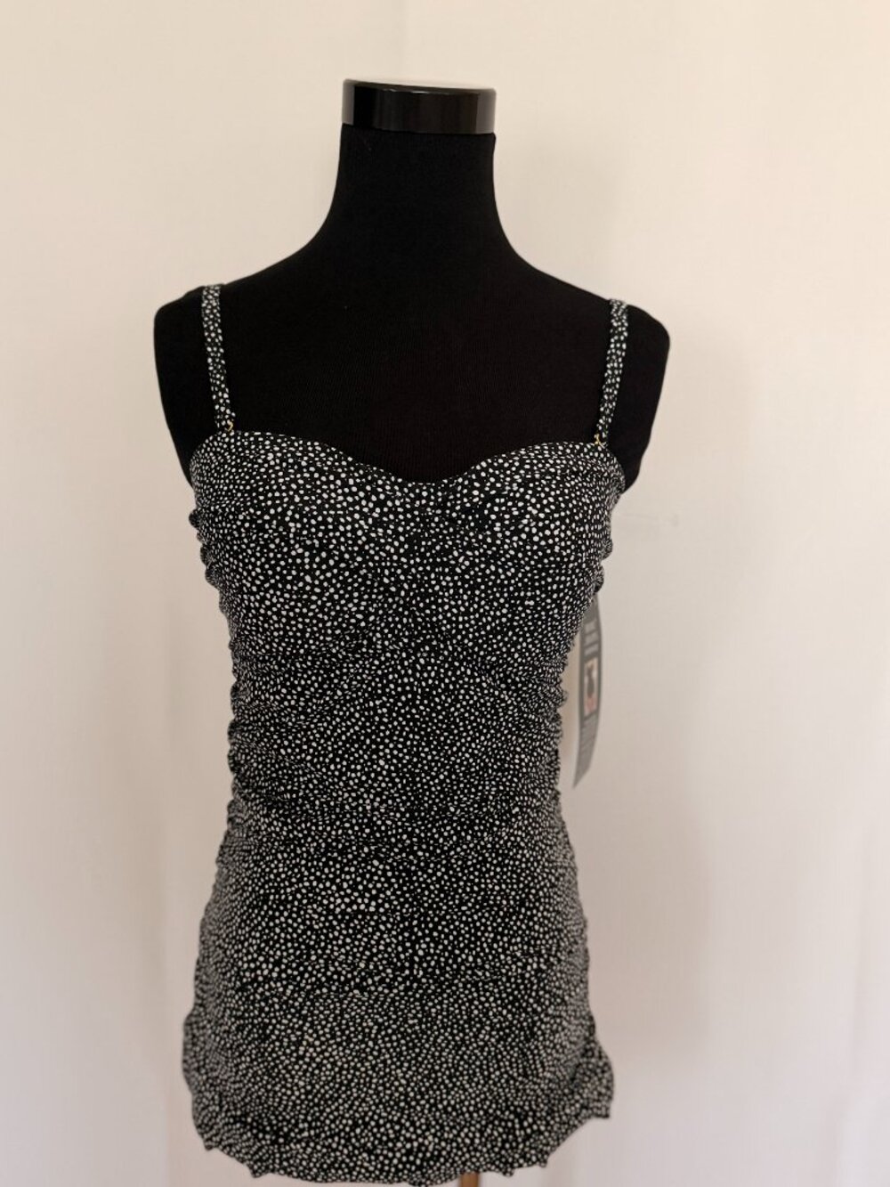 NWT Shore Shapes Polka Dot Tummy Control Swimsuit Size 8